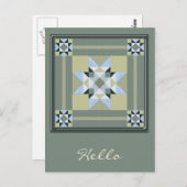 Complex Star Patch in Grün und Blau Postkarte (Vorne/Hinten)