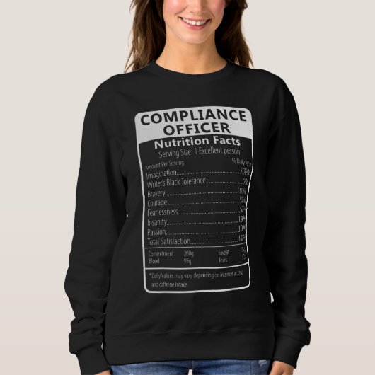 Compliance-Beauftragter Nährwertangaben Sarkastisc Sweatshirt (Vorderseite)