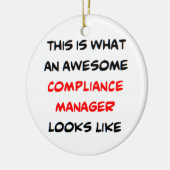 compliance manager, awesome keramik ornament (Links)