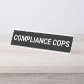 Compliance-Polizist Funny Office-Prüfer Schreibtischnamensplakette (Vorderseite )