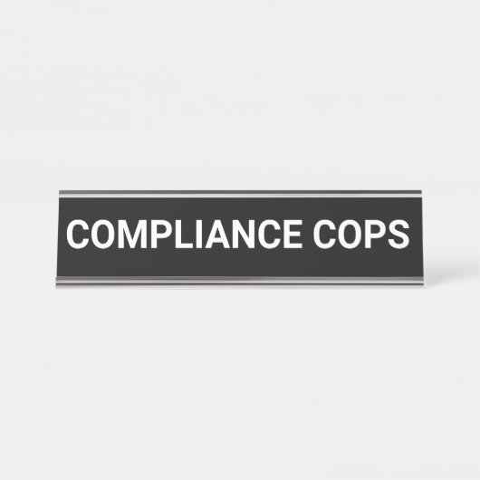 Compliance-Polizist Funny Office-Prüfer Schreibtischnamensplakette (Vorderseite )