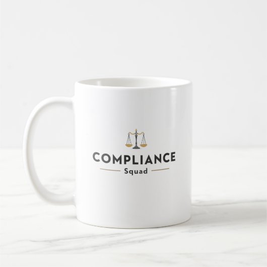 Compliance Squad – Minimalistisches Design für Rec Kaffeetasse (Links)