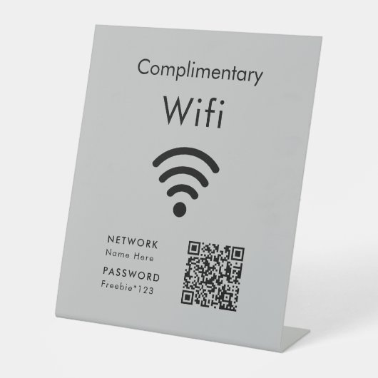 Complimentary Wifi Code Black & Gray Sockelschild (Vorderseite)