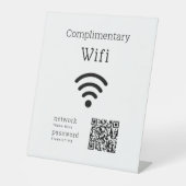 Complimentary Wifi Code Black & White Custom Sockelschild (Vorderseite)