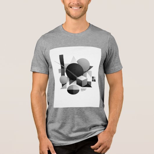 Composición geométrica en equilibrio monocromático Tri-Blend shirt (Vorderseite)