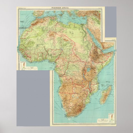 Composite Africa with shipping routes Poster (Vorne)