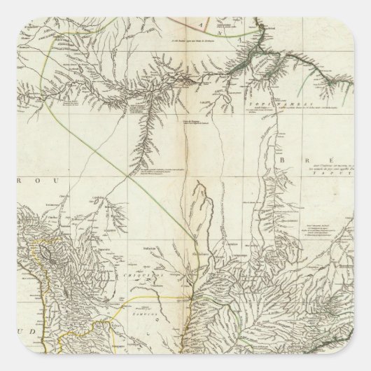 Composite American Engraded Map Quadratischer Aufkleber (Vorderseite)