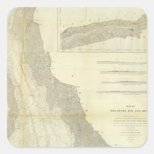 Composite Delaware Bay, River Quadratischer Aufkleber (Vorderseite)