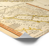 Composite North America handfarbene Karte Poster (Ecke)