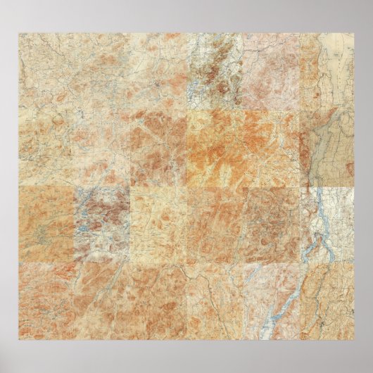 Composite of 24 Adirondack Topographic Maps Poster (Vorne)
