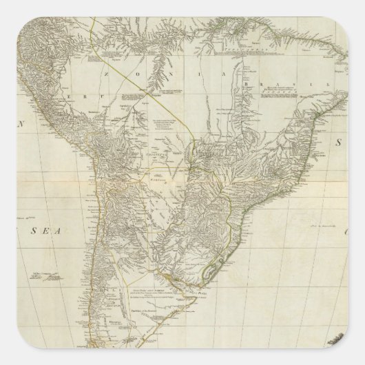 Composite South America 2 Quadratischer Aufkleber (Vorderseite)