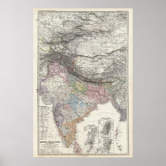 CompositeMap von Indien, Asien Poster (Vorne)