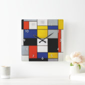 Composition, Mondrian Quadratische Wanduhr (Zuhause)