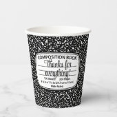Composition Notebook Party Cups – Disposable Cups Pappbecher (Vorderseite)