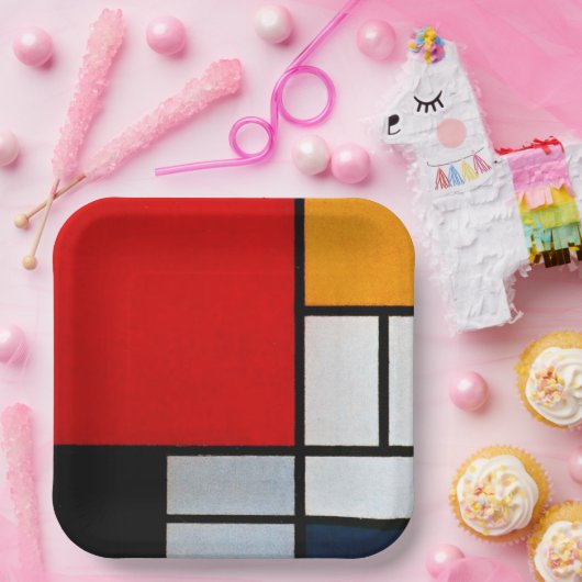 Composition with Large Red Plane Pappteller (Party)