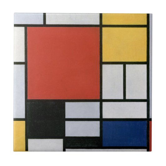 Composition with Red Yellow Blue & Black Abstract Fliese (Vorderseite)