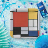 Composition with Red Yellow Blue & Black Abstract Pappteller (Party)