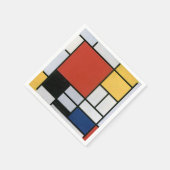 Composition with Red Yellow Blue & Black Abstract  Serviette (Ecke)