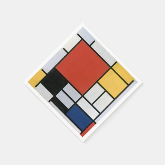 Composition with Red Yellow Blue & Black Abstract  Serviette (Ecke)