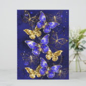 Composition with Sapphire Butterflies Save The Date (Stehend Vorderseite)