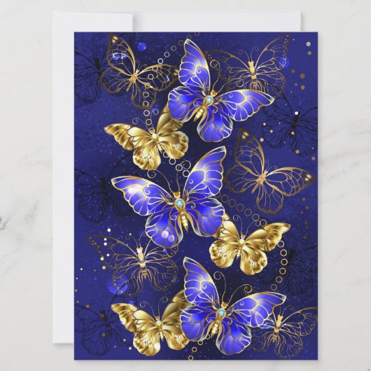 Composition with Sapphire Butterflies Save The Date (Vorderseite)