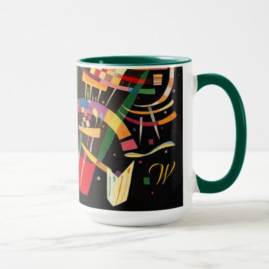 Composition X Biomorphic Abstraction Art Monogram Tasse (Rechts)