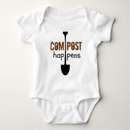 Compost Happens Mulch Spaß Shovel Baby Strampler