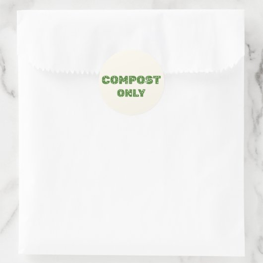 Compost-Nur - Compostable-Label Runder Aufkleber (Tasche)