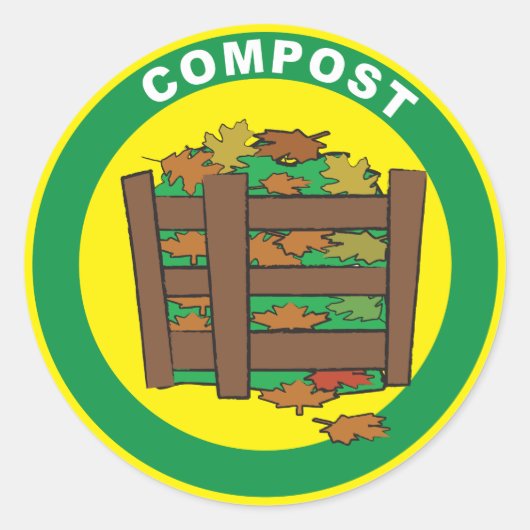 Compost! Runder Aufkleber (Vorderseite)