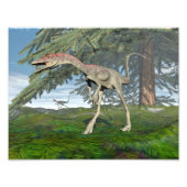 Compsognathus dinosaurier - 3D rendern Fotodruck (Vorne)