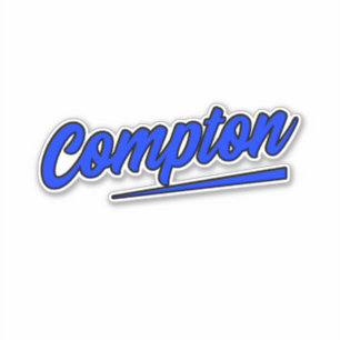 Compton California Blue Typografy Aufkleber