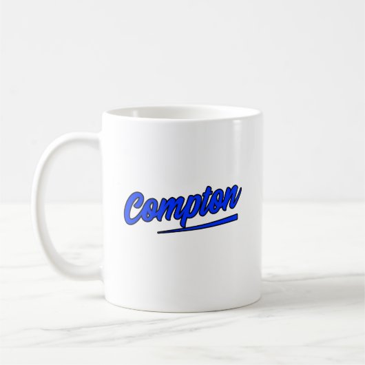 Compton California Blue Typografy Kaffeetasse (Links)