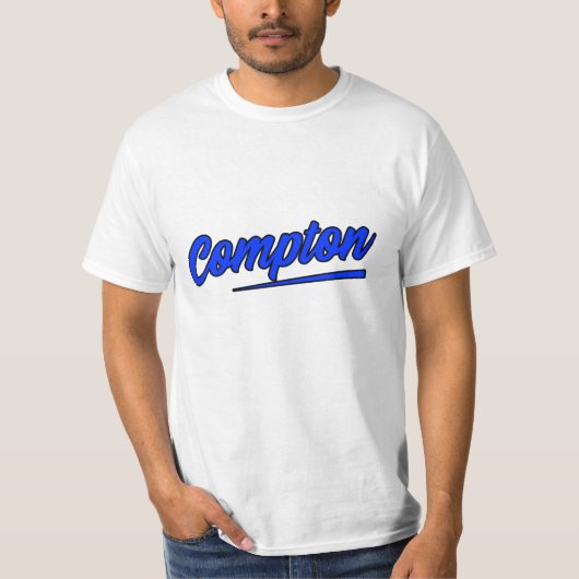 Compton California Blue Typografy T-Shirt (Vorderseite)
