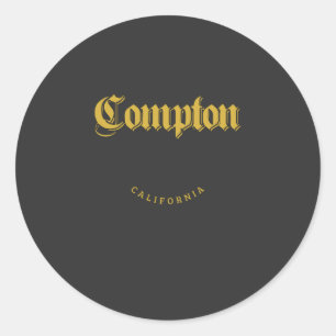 Compton California Gold Runder Aufkleber