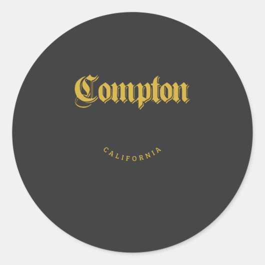 Compton California Gold Runder Aufkleber (Vorderseite)