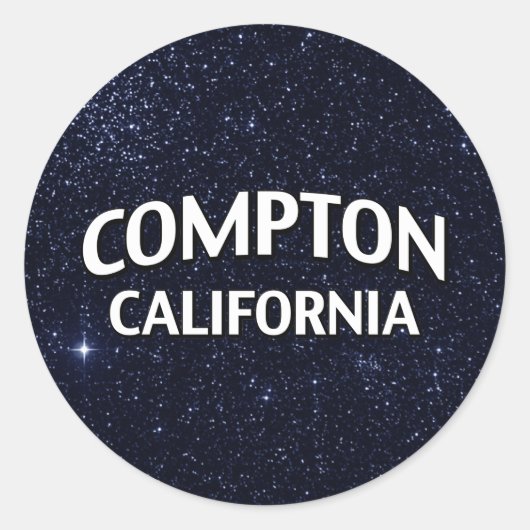 Compton California Runder Aufkleber (Vorderseite)