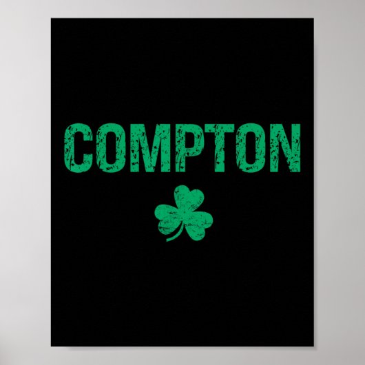 Compton Irischer Shamrock St. Patrick's Day Poster (Vorne)