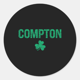 Compton Irish Kleeblatt St Patrick's Day Runder Aufkleber