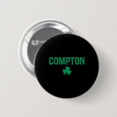 Compton Irish Shamrock St Patrick's Day  Button (Vorne & Hinten)