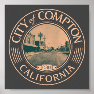 COMPTON LOS ANGELES KALIFORNIA - STADT COMPTON POSTER