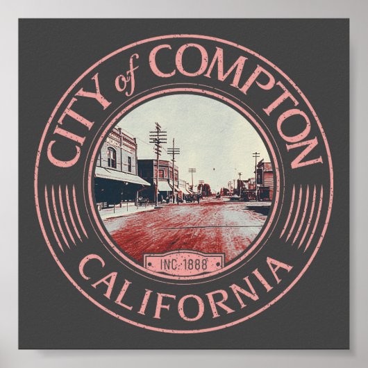 COMPTON LOS ANGELES KALIFORNIA - STADT COMPTON POSTER (Vorne)