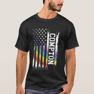 Compton United Staaten Distressed Rainbow mit US-F T-Shirt
