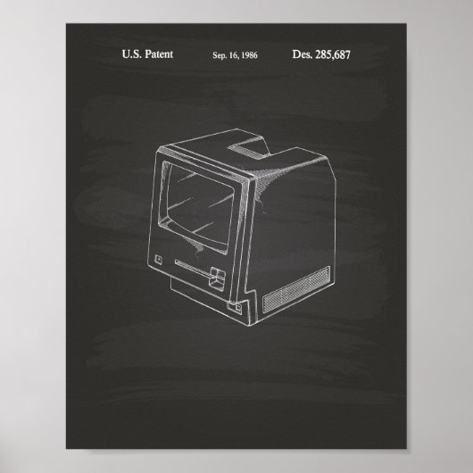Computer 1986 Chalkboard für Patentkunst Poster (Vorne)