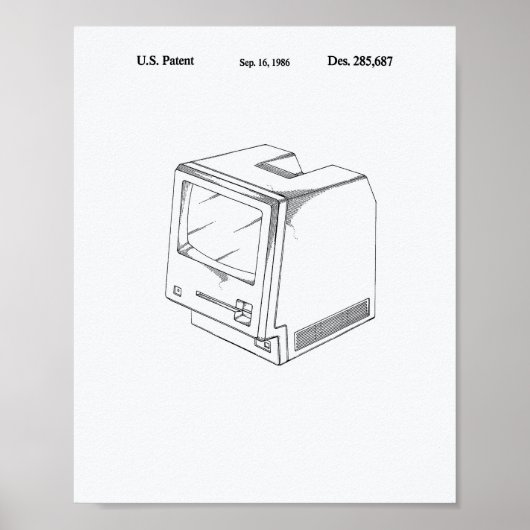 Computer 1986 Patentkunst Weißbuch Poster (Vorne)