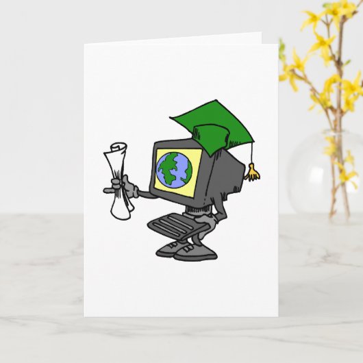 Computer-Absolvent Karte (Gelbe Blume)