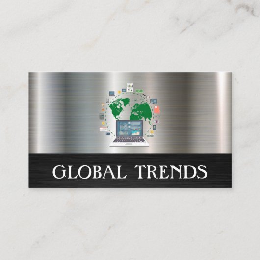 Computer Analyst World Map Visitenkarte (Vorderseite)