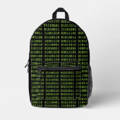 Computer-Binärcode Bedruckter Rucksack (Vorderseite)