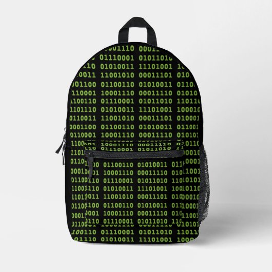 Computer-Binärcode Bedruckter Rucksack (Vorderseite)
