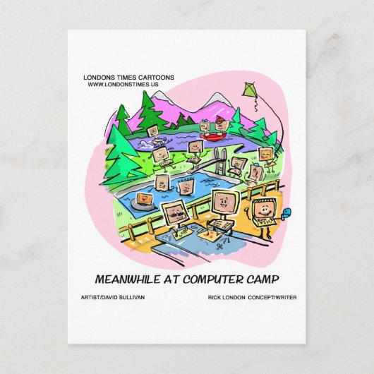 Computer Camp Funny T-Shirts Tasse Geschenke etc. Postkarte (Vorderseite)