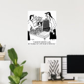 Computer-Cartoon 1870 Poster (Heimbüro)